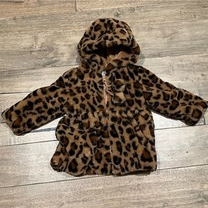Baby toddler 18 month Widgeon animal print cheetah leopard jacket with hood